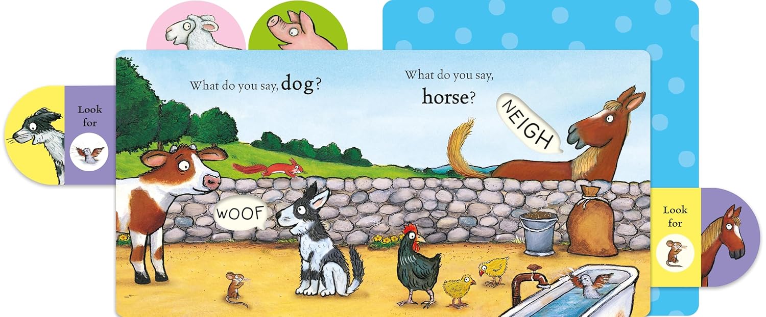 Who Says Moo?: A pull-tab book for babies about noisy farm animals