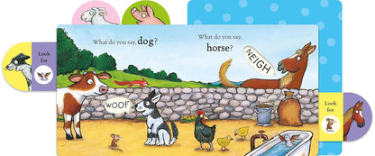 Who Says Moo?: A pull-tab book for babies about noisy farm animals