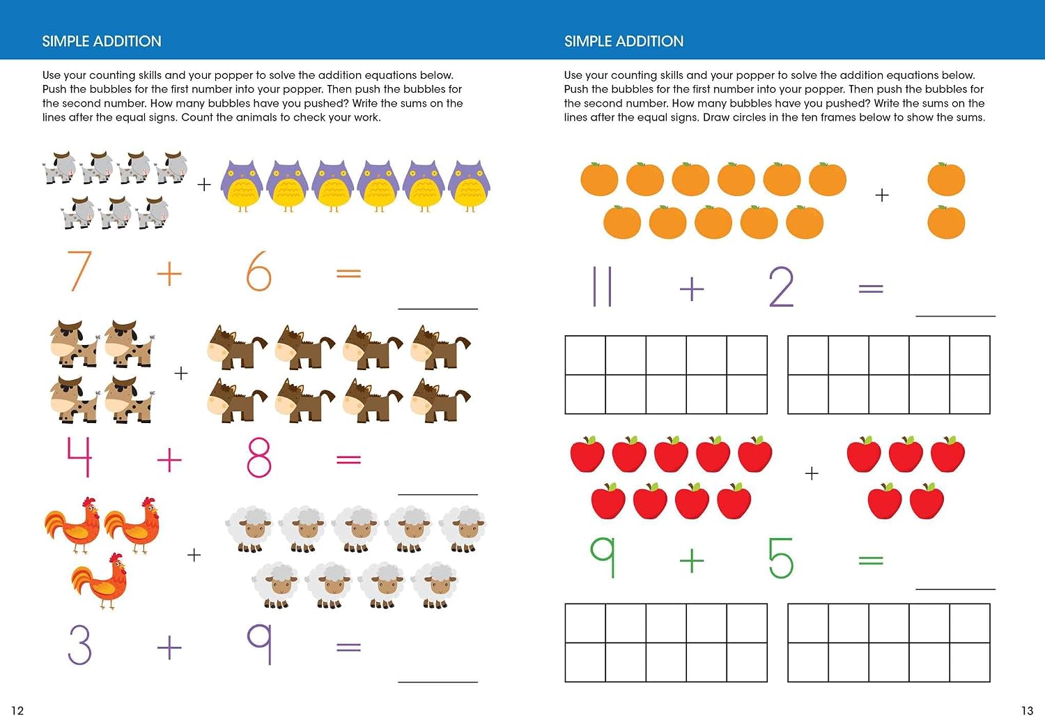 Ready to Learn: Super Skills Math Workbook With Ten-frame Popper