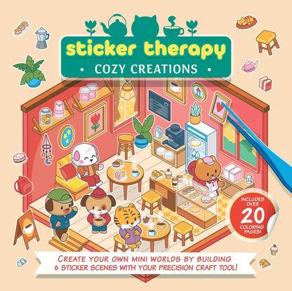 Sticker Therapy: Cozy Creationscreate Your Own Mini Worlds by Building 6 Sticker Scenes With Your Precision Craft Tool
