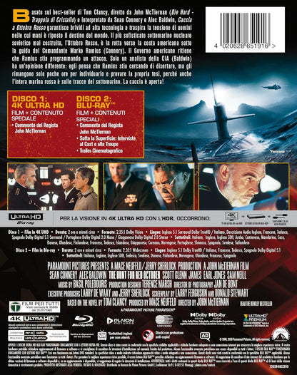 Caccia a Ottobre Rosso 4K UHD, Caccia A Ottobre Rosso (Steelbook) (4K Ultra Hd+Blu-Ray)