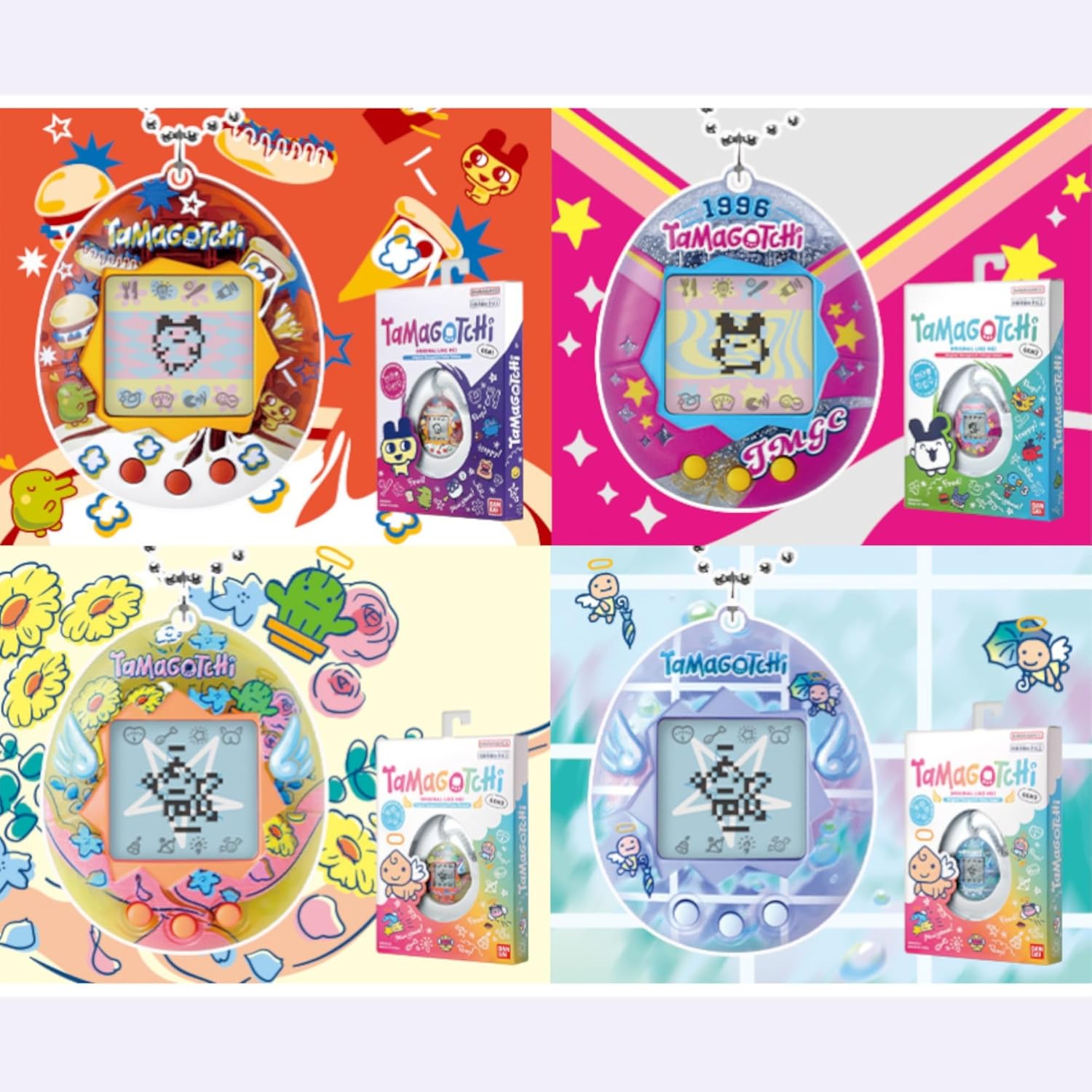 Bandai Tamagotchi Original Rainy Angel Digital Pet | Nurture And Raise The Original Tamagotchi Electronic Pet | Tamagotchi Japanese Kids Toys For Girls And Boys Make Great 90s Retro Gifts