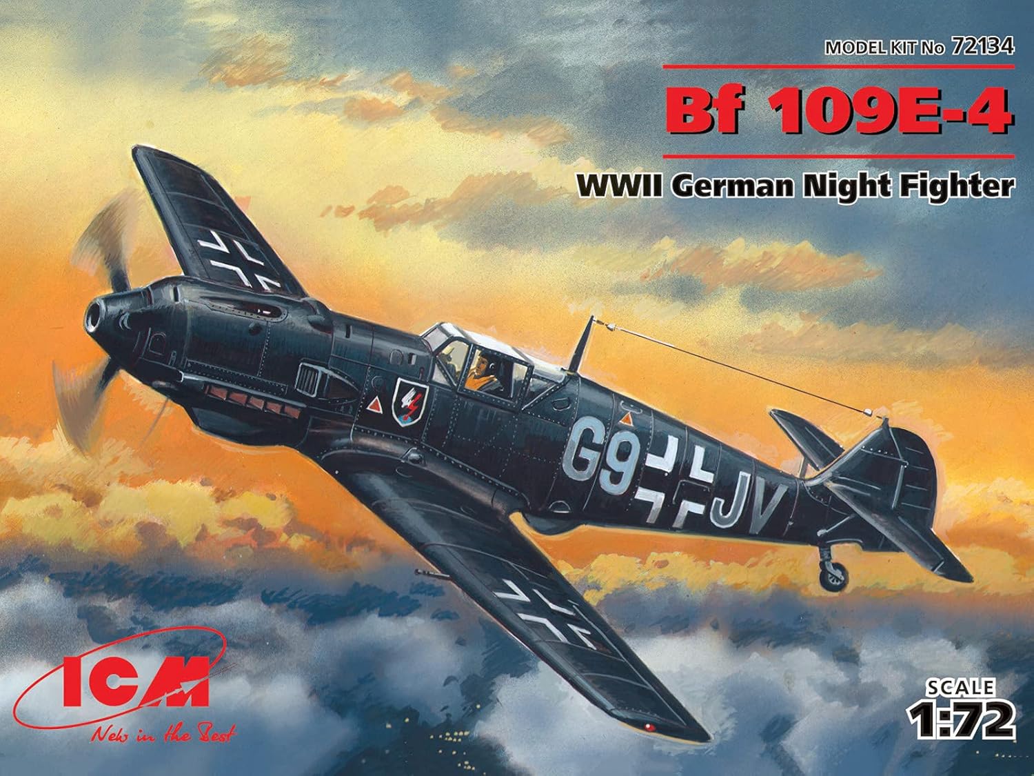ICM 72134 - Messerschmitt BF 109E-4,WWII German Night Fighter