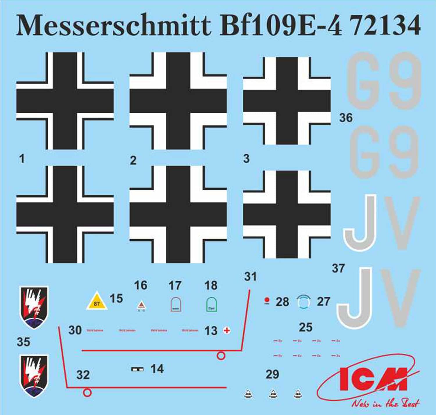 ICM 72134 - Messerschmitt BF 109E-4,WWII German Night Fighter