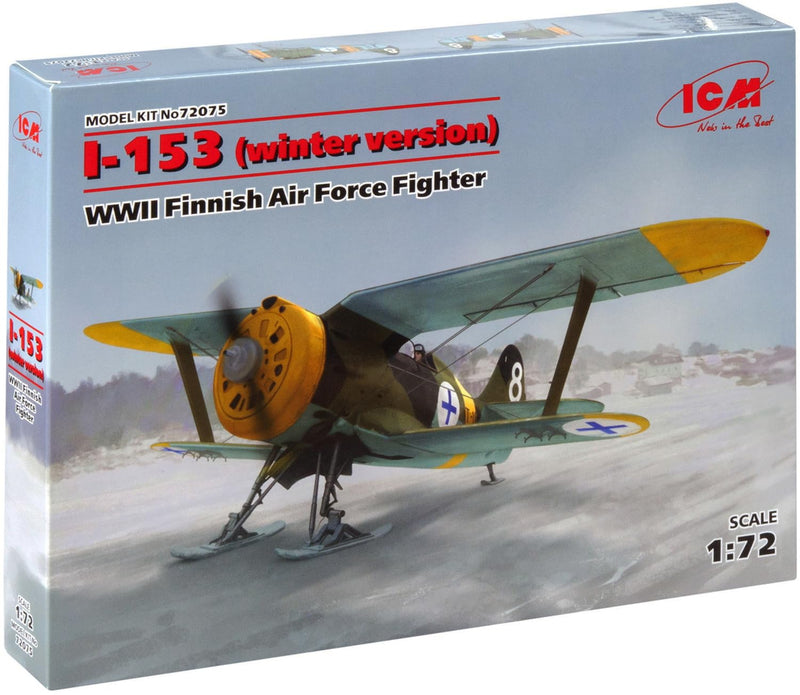ICM 72075 - Modellino I-153, WWII Finnish Air Force Fighter Winter Version, Nero