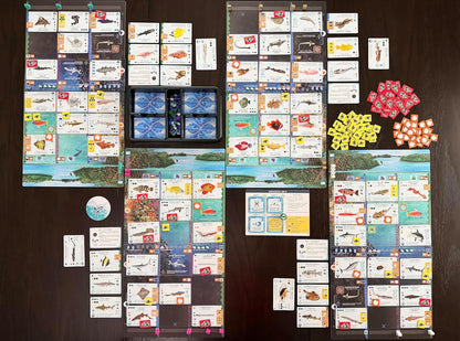 Stonemaier Games | Finspan: Sharks & Reefs | Board Game Expansion | Build a thriving reef with apex predators and unique fish. Expand your ecosystem. 1-5 players | 45-60 mins | Ages 10+