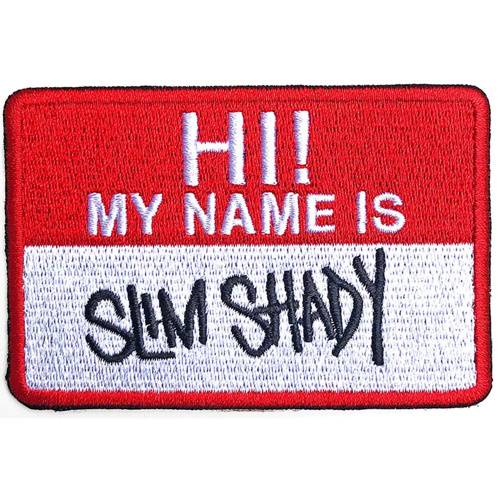 Eminem Patch Slim Shady Name Badge Official Red 8x5cm Taglia unica