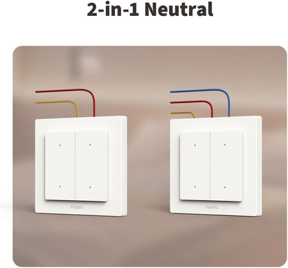 Aqara Light Switch H2 Eu (2 Buttons, 1 Channel)