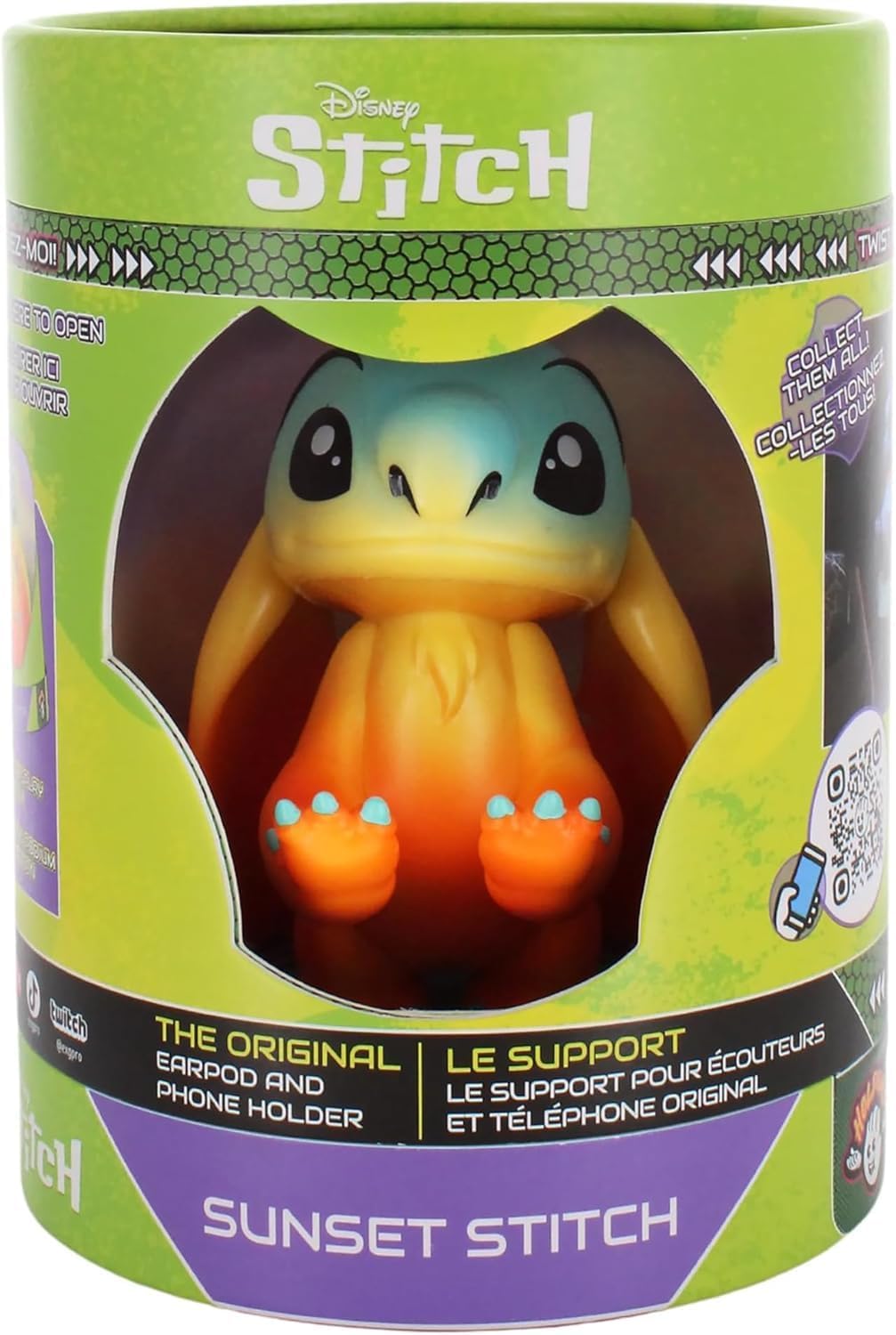 Exquisite Gaming: Holdems: Lilo & Stich - Sunset Stitch - Ohrhörer- & Handyhalter, Kabel-Guys Ständer, Mini-Sammlerstücke mit Drehung, lizenzierte Figur