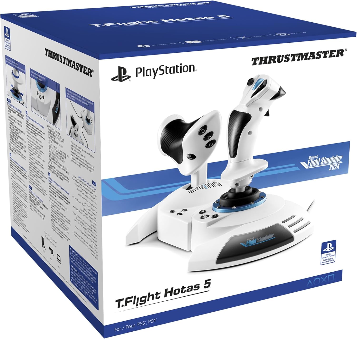 Thrustmaster T.Flight Hotas 5 Microsoft Flight Simulator Edition - Joystick per il Volo su Licenza Ufficiale Microsoft Flight Simulator - Manetta - Controller per Simulazioni per PS5, PS4, PC