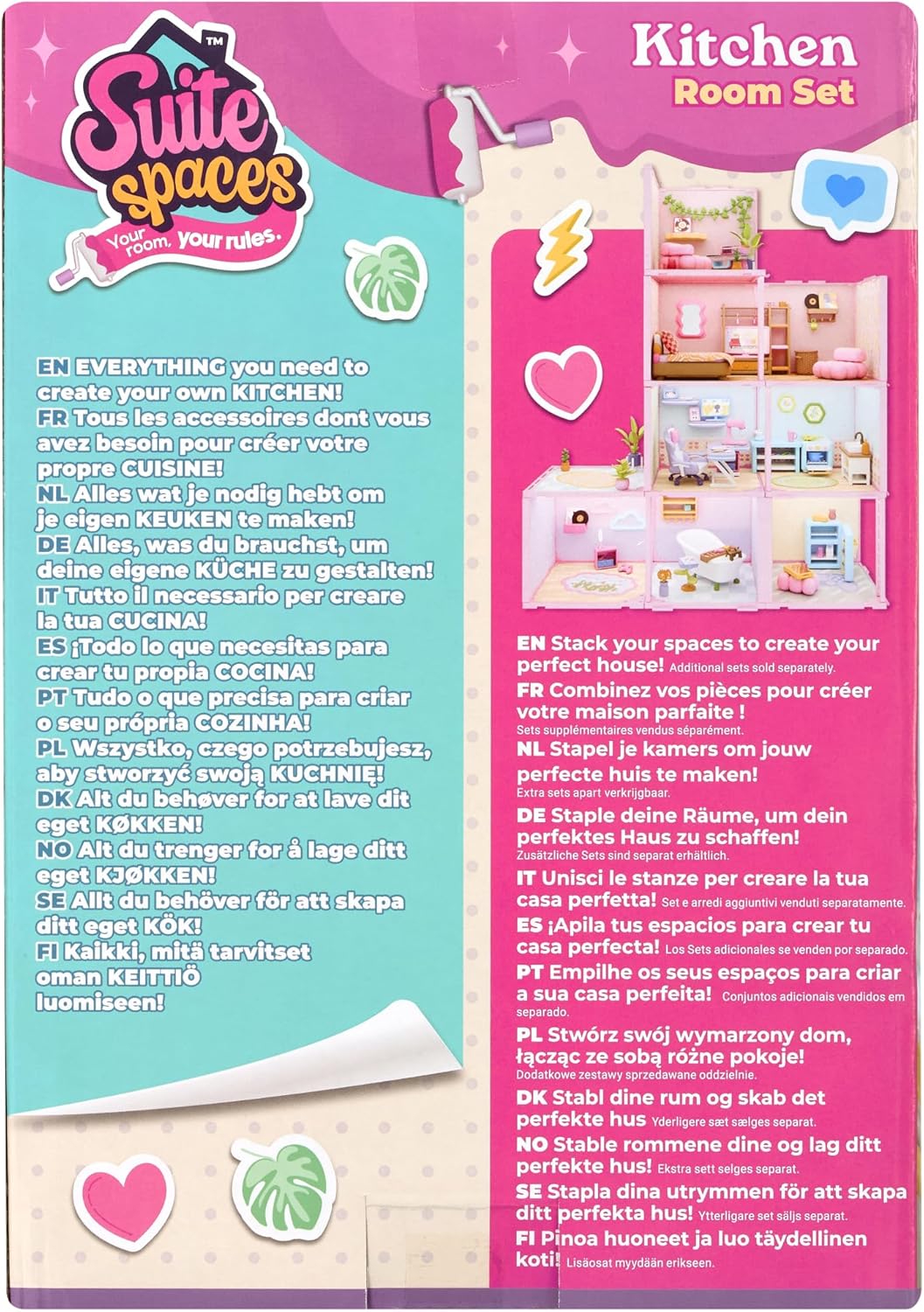 Goliath Suite Spaces - Kitchen Set | Your Room, Your Rules! Contains 20 Cooking Themed Accessories | Modular Dolls House Rooms with Customizable Furniture & Decor | For Ages 6+