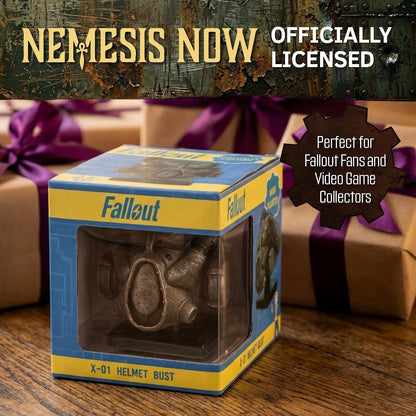 Nemesis Now Fallout X-01 Power Armour Helm Figurine - Officieel gelicenseerde handgeschilderde hars Gaming Collectible Replica, 11,5 cm
