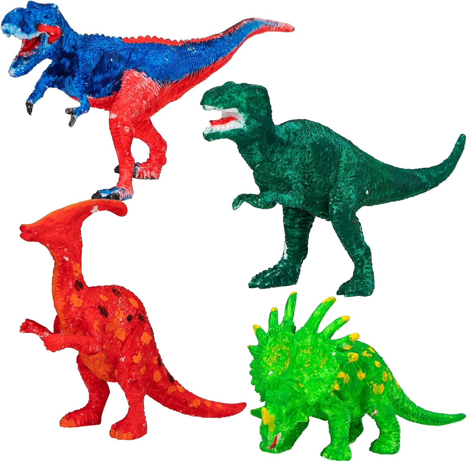 Depesche 12672 Dino World DIY Kleur je Dino - 4 dinosaurusfiguren om zelf te maken, set incl. acrylverf, penselen, palet en instructies