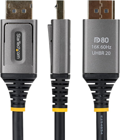 StarTech 1m DisplayPort 2.1 Cable, VESA Certified DP80 DisplayPort Cable, Uncompressed 10K/8K 60Hz, 16K 60Hz/8K 240Hz w/DSC 1.2a, DP 2.1 Monitor Cord
