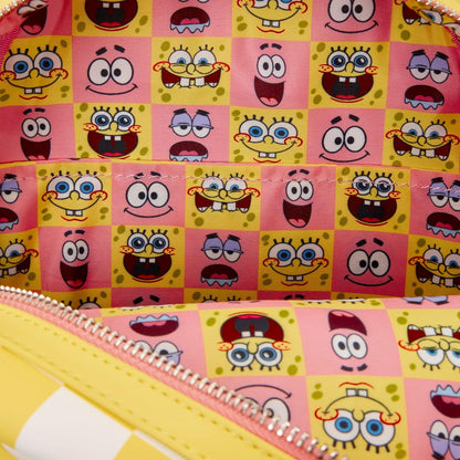 Loungefly Nickelodeon Spongebob Squarepants - Patrick Star - Mini Zaino a Scacchi con Tasca Frontale a Forma di Cuore - Ideale per Bambini e Adulti - Borse da Collezione