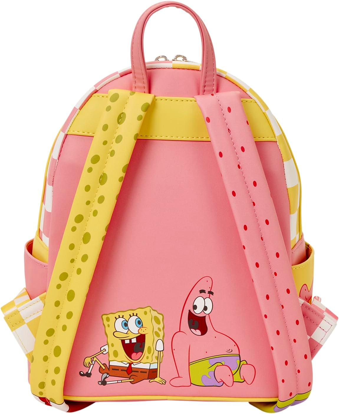 Loungefly Nickelodeon Spongebob Squarepants - Patrick Star - Mini Zaino a Scacchi con Tasca Frontale a Forma di Cuore - Ideale per Bambini e Adulti - Borse da Collezione