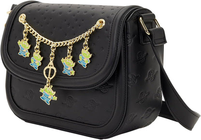 Loungefly Disney: Pixar Toy Story 5 Aliens Emaille-Charms an Kette, verstellbarer Schultergurt, Crossbody-Tasche mit Charms, Geschenke für Kinder und Erwachsene, Sammeltaschen