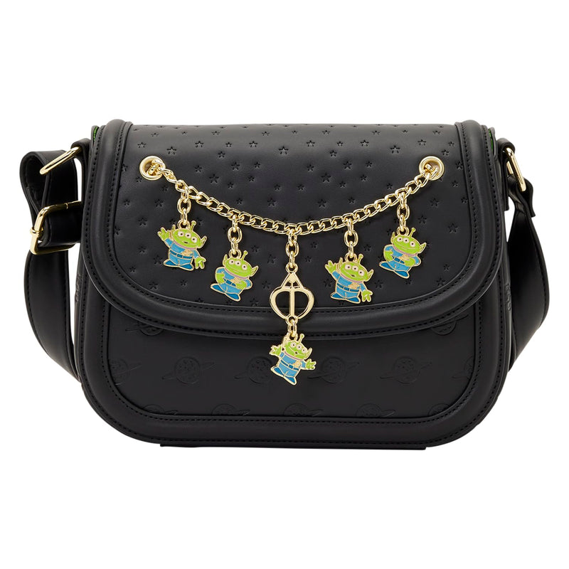 Loungefly Disney: Pixar Toy Story 5 Aliens Emaille-Charms an Kette, verstellbarer Schultergurt, Crossbody-Tasche mit Charms, Geschenke für Kinder und Erwachsene, Sammeltaschen