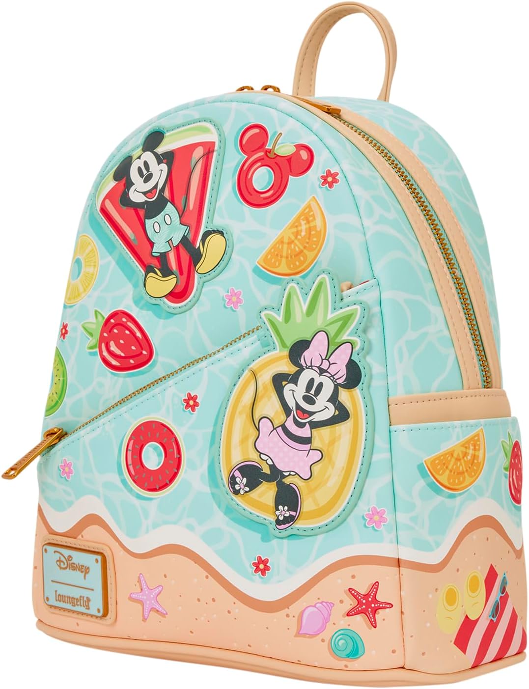 Loungefly Disney: Mickey e Minnie - Spallacci Regolabili - Beach Fun Mini Zaino - Grande per Bambini e Adulti - Borse da Collezione