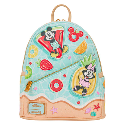 Loungefly Disney: Mickey e Minnie - Spallacci Regolabili - Beach Fun Mini Zaino - Grande per Bambini e Adulti - Borse da Collezione