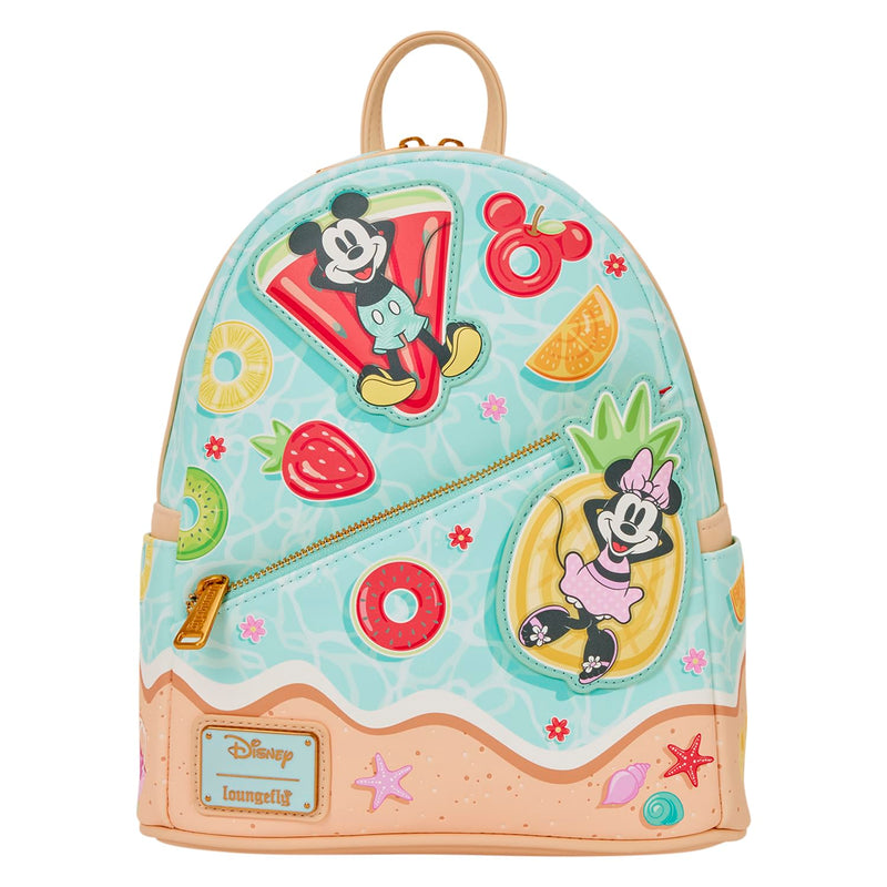 Loungefly Disney: Mickey e Minnie - Spallacci Regolabili - Beach Fun Mini Zaino - Grande per Bambini e Adulti - Borse da Collezione