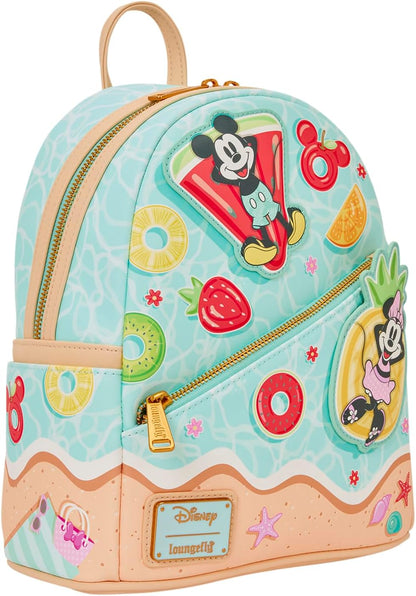 Loungefly Disney: Mickey e Minnie - Spallacci Regolabili - Beach Fun Mini Zaino - Grande per Bambini e Adulti - Borse da Collezione