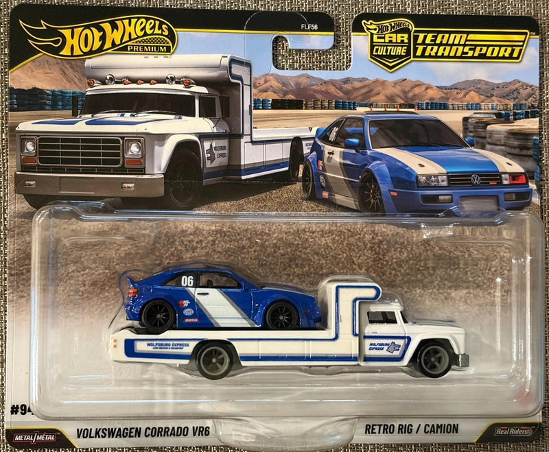 Hot Wheels Premium Car Culture Team Transport Volkswagen Corrado VR6 with Retro Rig/Truck, #94