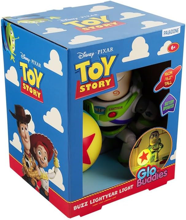 Paladone Buzz Lightyear GloBuddies Light – 16cm Toy Story Character Lamp – Press‑to‑Activate Soft Glow Kids Night Light, Paladone Buzz Lightyear GloBuddies Light – 16cm Toy Story Character Lamp – Press‑to‑Activate Soft Glow Kids Night Light
