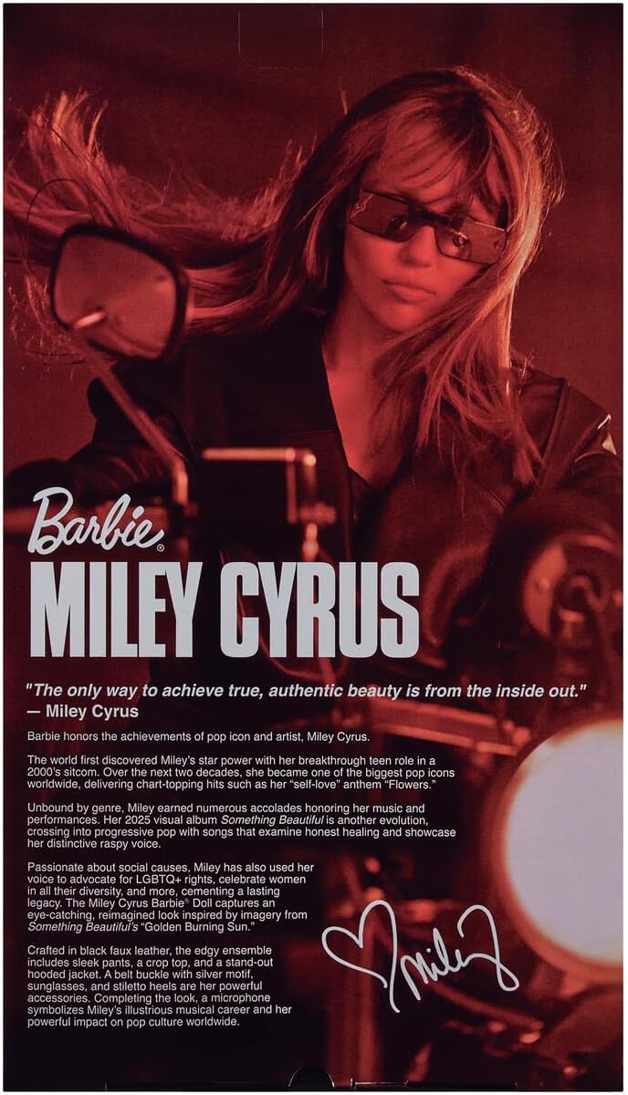 Barbie Signature Miley Cyrus Collectible Fashion Doll with Microphone Accessory, Collector Edition Gift for Fans
