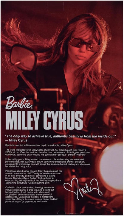 Barbie Signature Miley Cyrus Collectible Fashion Doll with Microphone Accessory, Collector Edition Gift for Fans