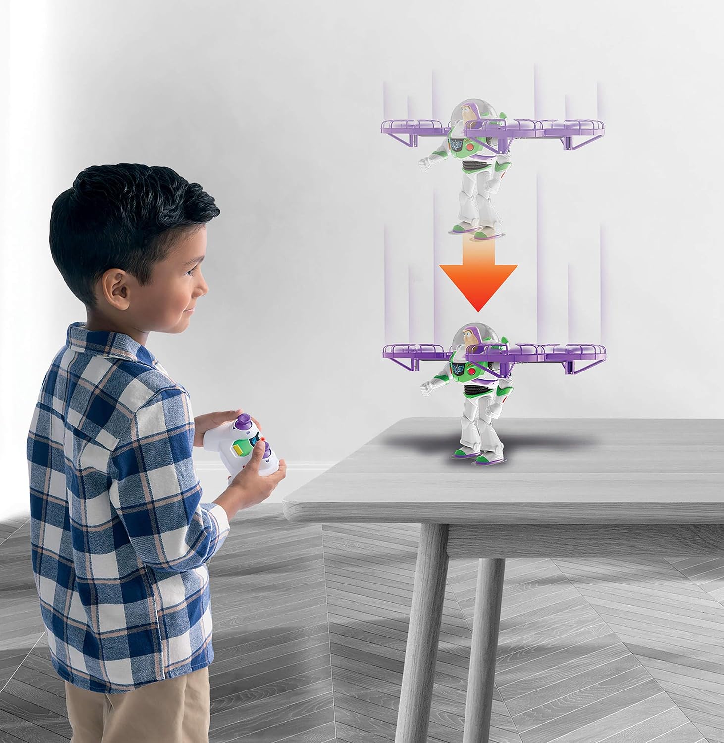 Mattel Disney and Pixar Toy Story 5 Flying RC, Hi-Tech Edition Buzz Lightyear Remote Controlled Electronic Split Wing Space Ranger, JKV53