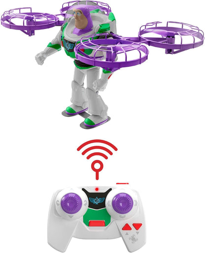 Mattel Disney and Pixar Toy Story 5 Flying RC, Hi-Tech Edition Buzz Lightyear Remote Controlled Electronic Split Wing Space Ranger, JKV53