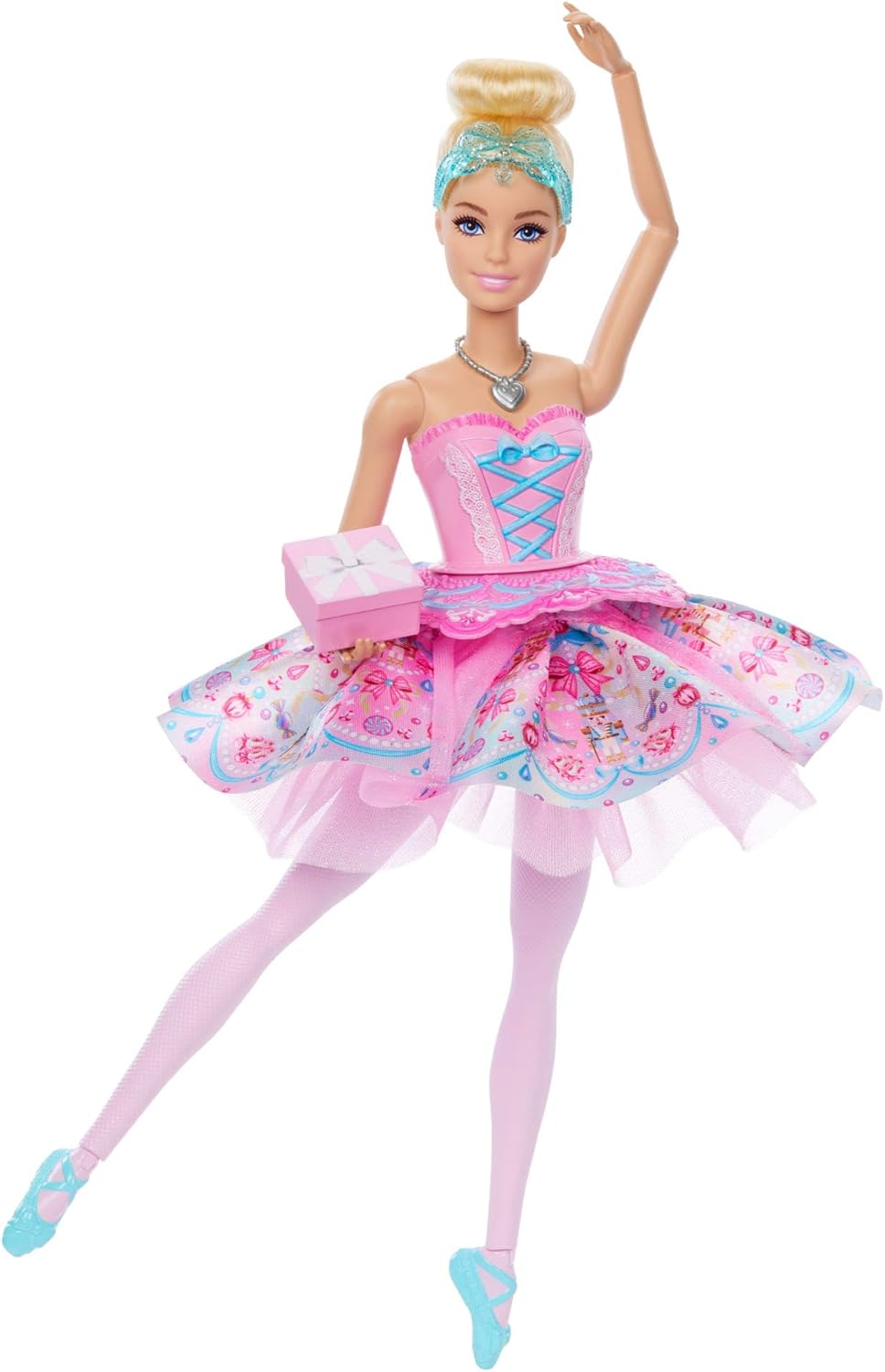 Barbie in the Nutcracker Dolls with Surprise Tutu Transformation Feature, Ombre Tutu, Heart Locket Necklace Accessory & Gift Box, JLW53