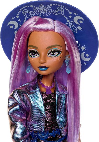Monster High Doll, Moonspell Magic Layla Stone The Crystal Witch with Cauldron Surprise & Accessories like Potion Bottle & Spellbook, JMB90