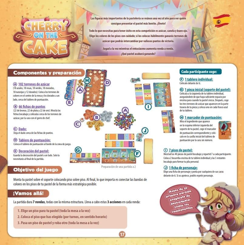 Schmidt Spiele 88961 Cherry on the Cake, Topp die Torte!, multilingual Version UK, F, IT, NL, ES