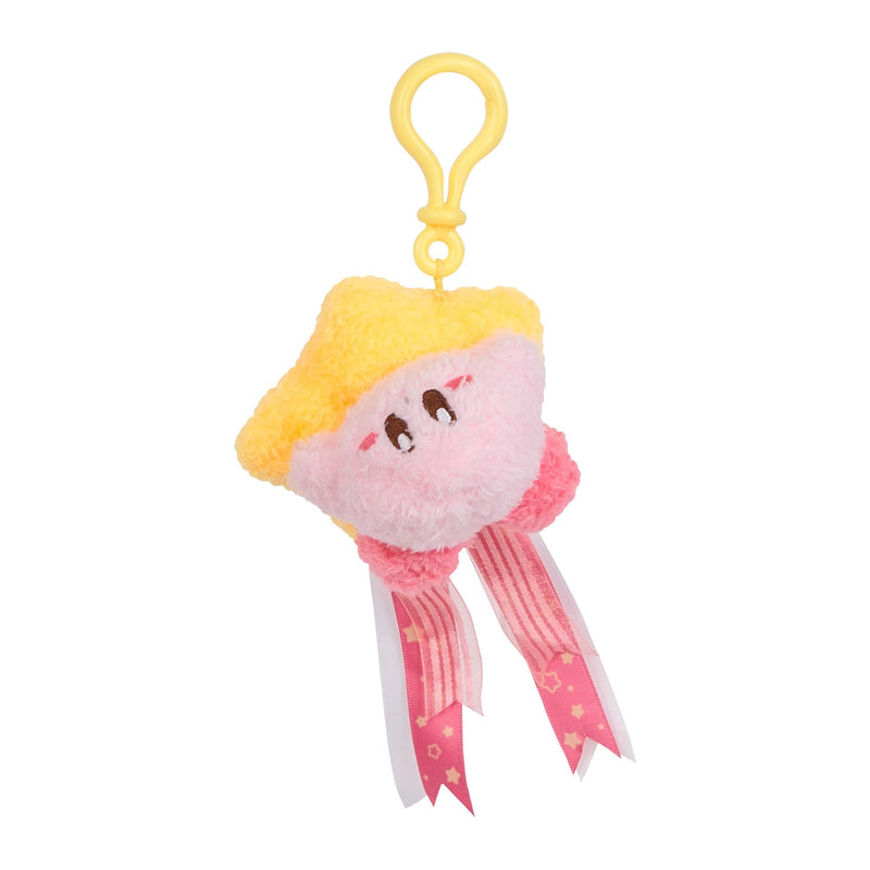 TOMY Mofulatto Kirby & Warp Star Plush Clip-On, Soft Sherpa-Feel Kirby Bag Charm, Kawaii Travel Accessory, Collectible Plush Keychain for Kids and Adults, Clip for Backpack or Purse