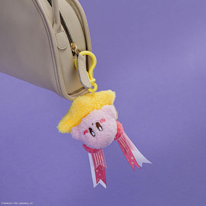 TOMY Mofulatto Kirby & Warp Star Plush Clip-On, Soft Sherpa-Feel Kirby Bag Charm, Kawaii Travel Accessory, Collectible Plush Keychain for Kids and Adults, Clip for Backpack or Purse