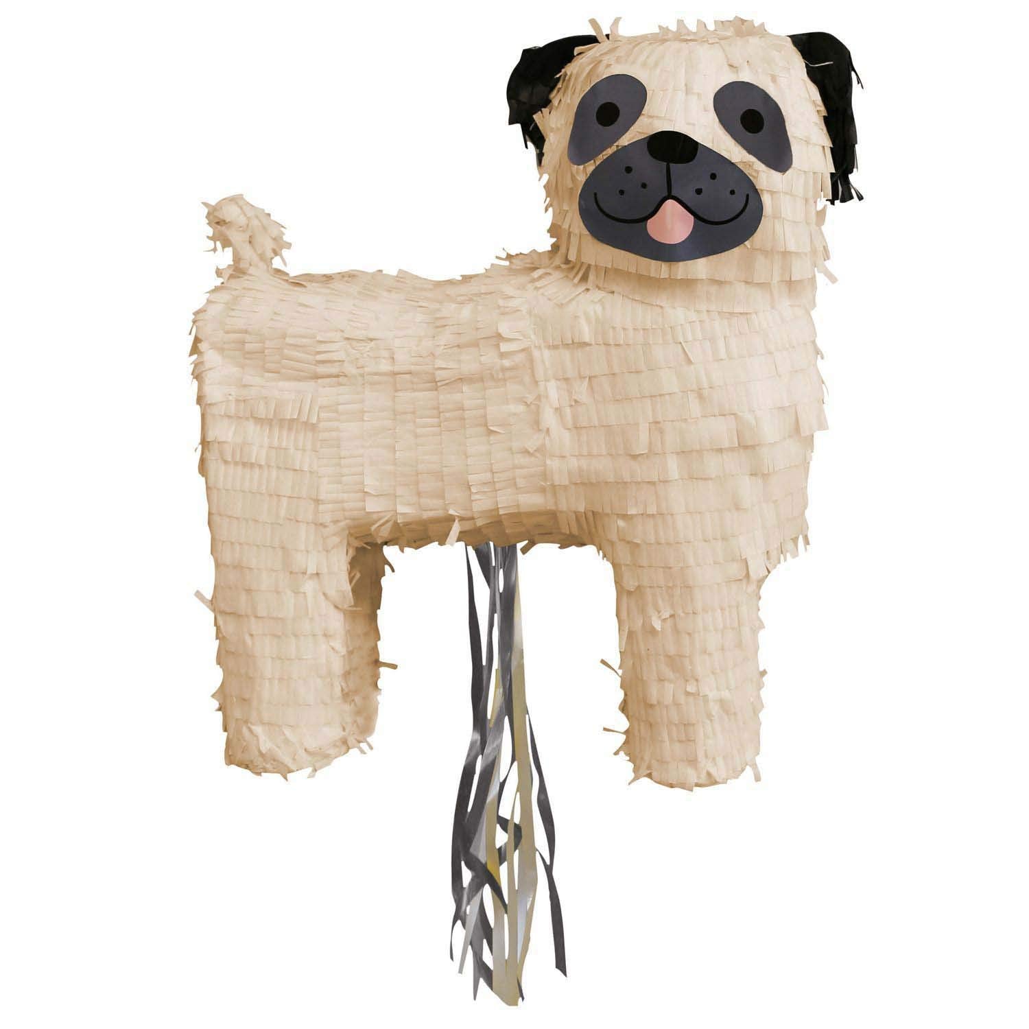 Amscan 9907510 - Pignatta Pug, 34 x 37 x 14 cm, in carta, da riempire con caramelle e coriandoli, per feste di compleanno per bambini