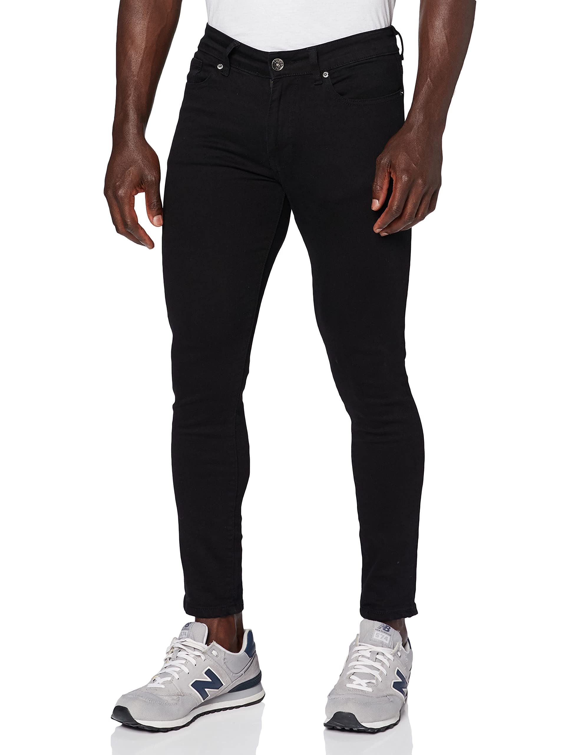 Enzo Men's EZ326Skinny Jeans, Black 326-32L