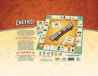 Brew-Opoly Property Trading Board Game - A Game For Adults - Strategy Fun For 2 to 6 Players - 18+ - A Crafty Game For People Who Love To Drink