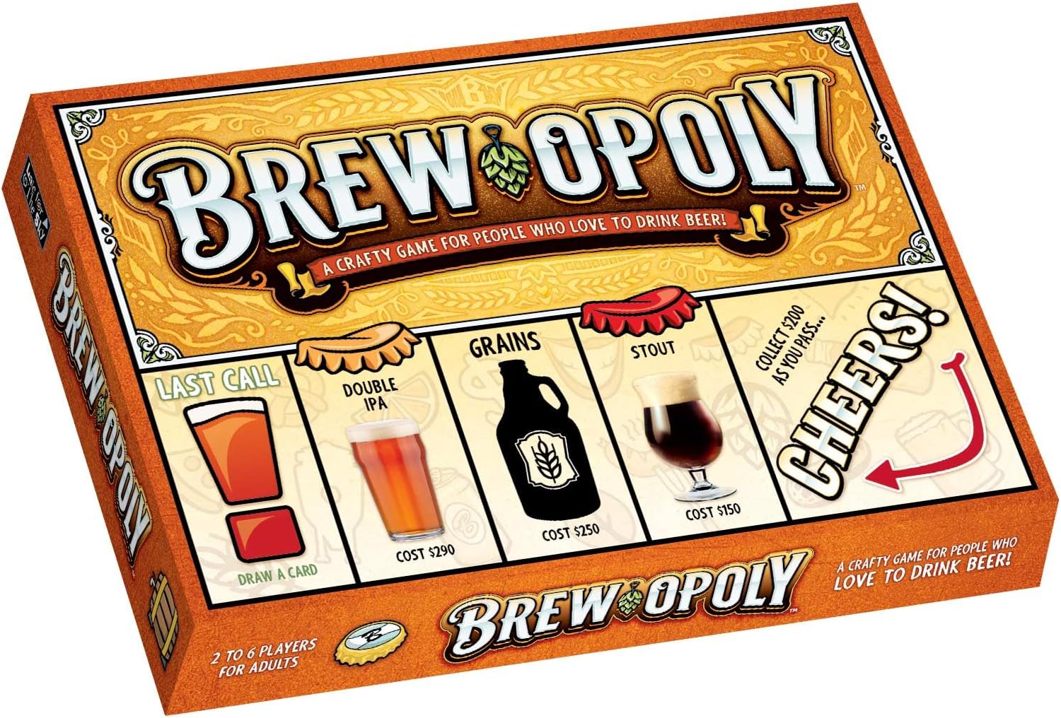 Brew-Opoly Property Trading Board Game - A Game For Adults - Strategy Fun For 2 to 6 Players - 18+ - A Crafty Game For People Who Love To Drink