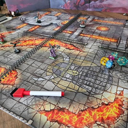 Loke BattleMats | The Dungeon Reignited Set Of 2 Books Of Battle Mats | RPG Accessory, Compatible with Tabletop Role Games, Erasable Cards, 2 Battle Mat Books | 1+ Players