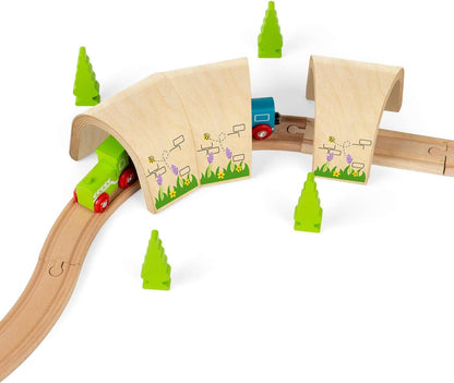 Bigjigs - Bigjigs Houten Treintunnel - 3dlg.