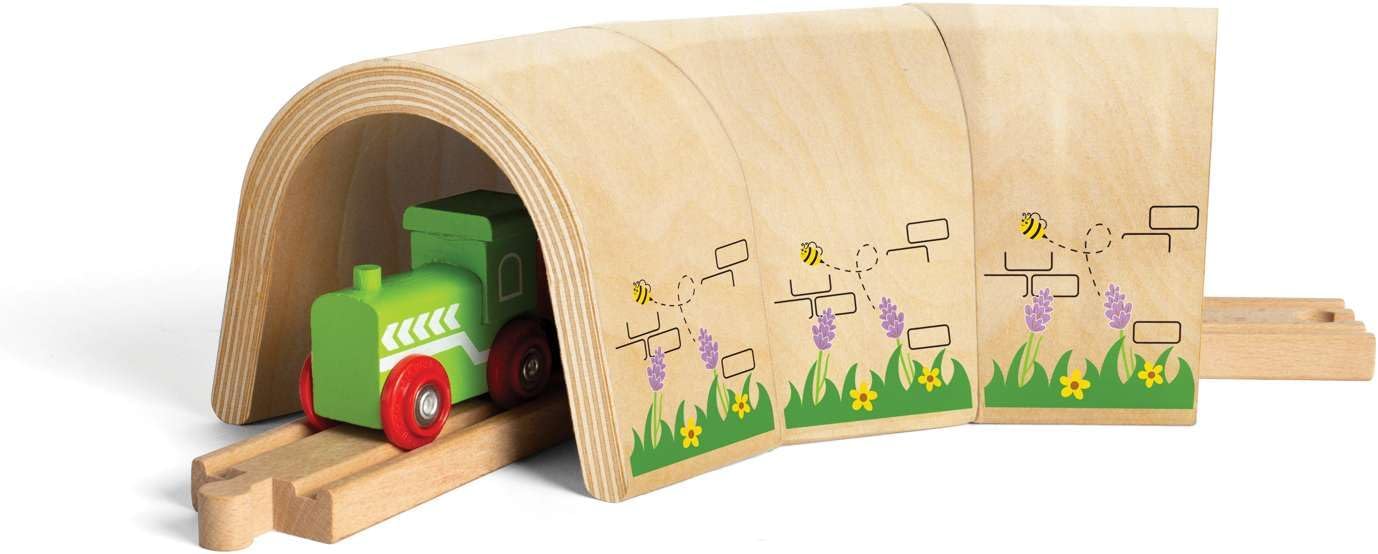 Bigjigs - Bigjigs Houten Treintunnel - 3dlg.
