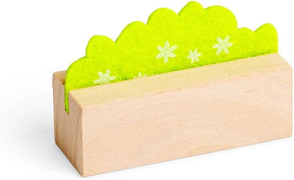 Bigjigs Toys Tuinset | Outdoor poppenhuismeubels | Miniatuur houten schommel, glijbaan en wip voor poppenhuizen voor kinderen | 4 stuks accessoirespakket voor poppenhuistuinen | Geschenken voor