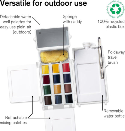 Winsor & Newton - Watercolour Proff. Field Pocket Set 12X1/2 Pans (831278)