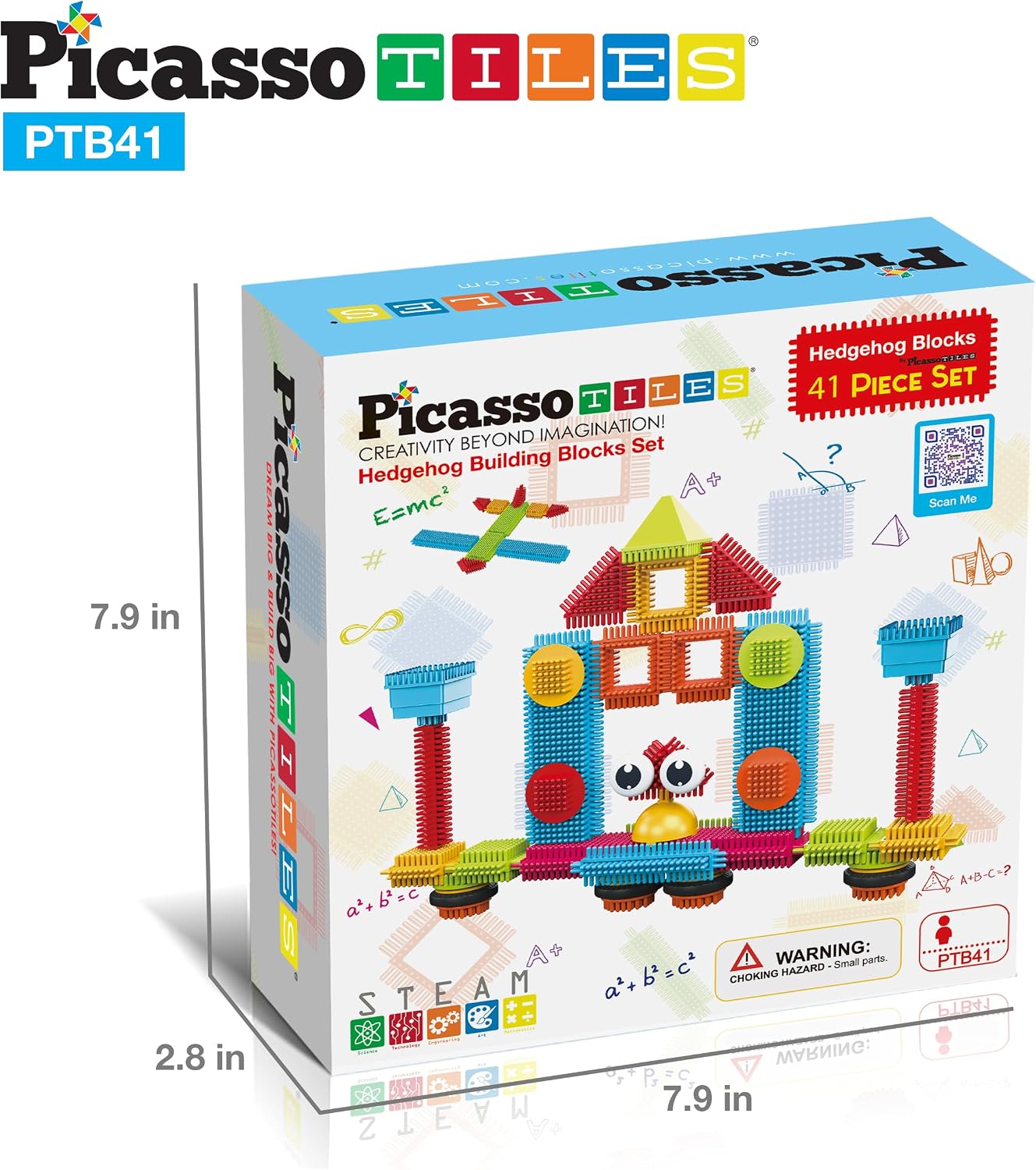Picasso Speelgoed 41 st Egel Egel Blokken Bouwstenen Bouw Speelgoed Set w/IdeaBook Leren Speelset Geen Magnetische STEM STOOM Educatieve Kit Kind Hersenen Ontwikkeling Voorschoolse Kleuterschool PTB41