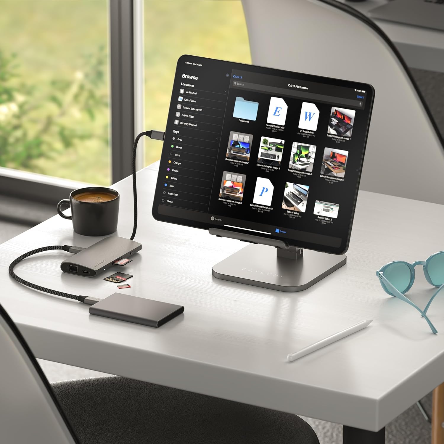 SATECHI 8-in-1 USB-C Hub with Ethernet, HDMI 8K@30Hz, 85W PD Charging, 4x USB-C 10Gbps, Data Transfer and UHS-II SD Card Reader for MacBook Air/Pro/Neo, PC and More – Space Grey V3