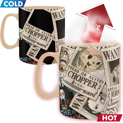 ONE PIECE - Mug Heat Change - 460 ml - Wanted - cardboard box:
