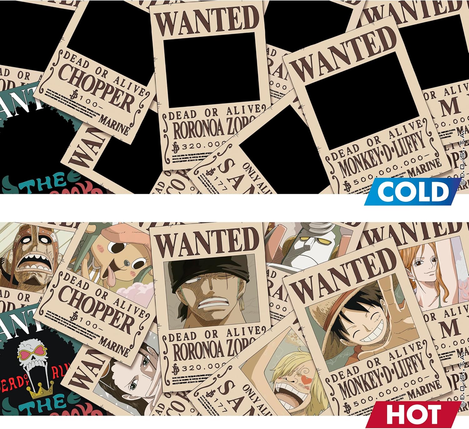ONE PIECE - Mug Heat Change - 460 ml - Wanted - cardboard box: